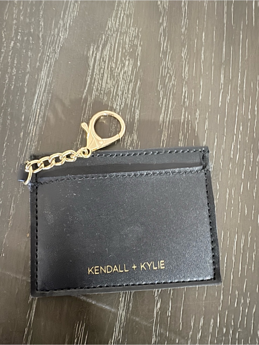 Kendall & Kylie Black Card & Key Holder with Gold Hardware